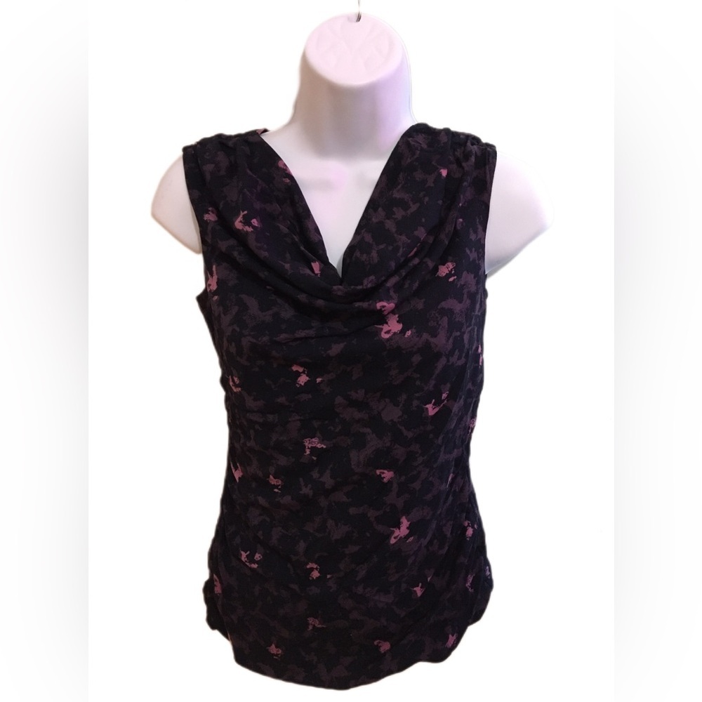 Halogen Black and Pink Floral Tank Top